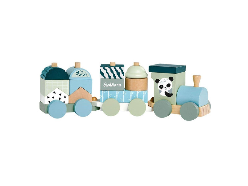 Eichhorn Wooden Block Train Panda 16 pieces.