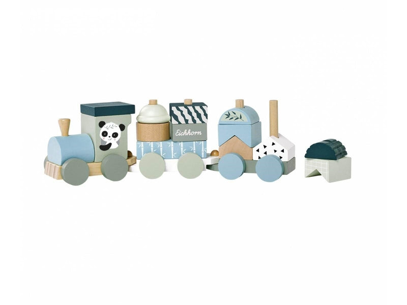 Eichhorn Wooden Block Train Panda 16 pieces.