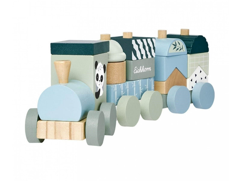 Eichhorn Wooden Block Train Panda 16 pieces.