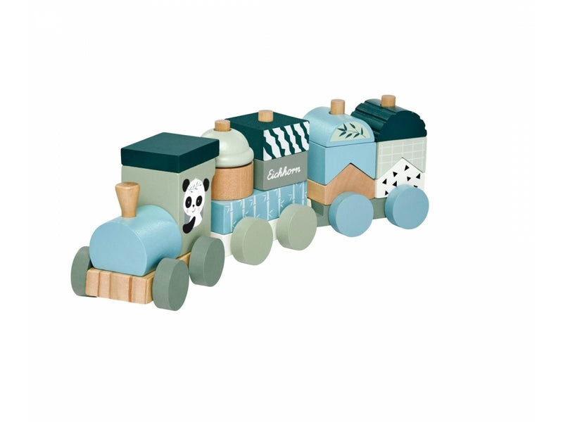 Eichhorn Wooden Block Train Panda 16 pieces.