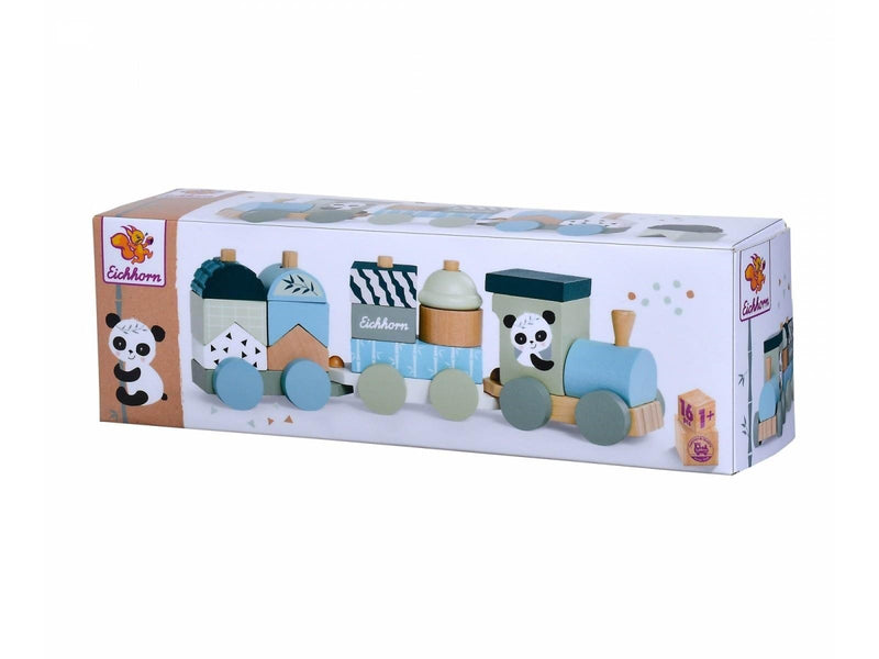 Eichhorn Wooden Block Train Panda 16 pieces.