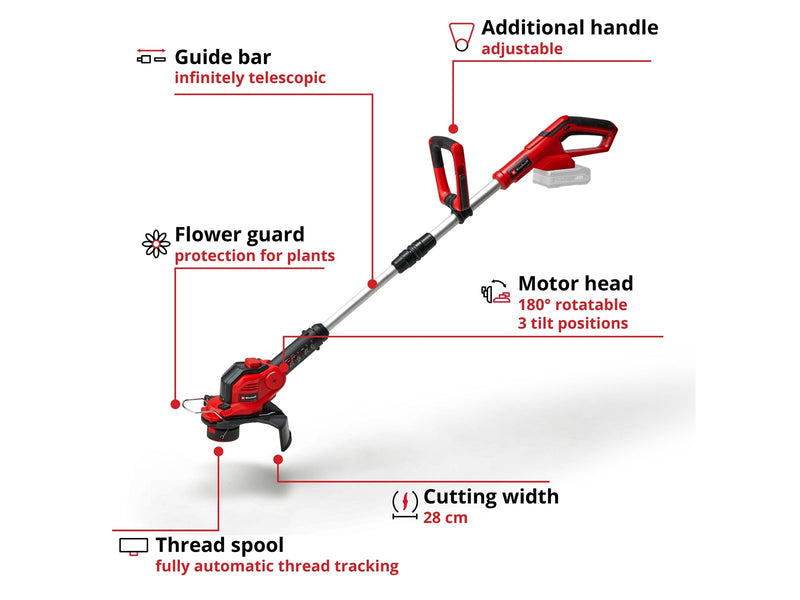 Einhell Schnurloser Rasentrimmer GE-CT 18/28 Li-Solo (ohne Akku)