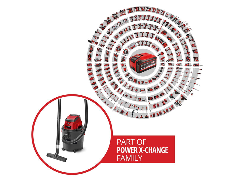 Einhell Staubsauger Cordl. Wet/Dry Vacuum Cleaner TC-VC 18/15 Li-Solo