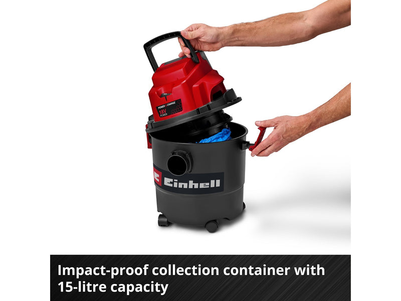 Einhell Staubsauger Cordl. Wet/Dry Vacuum Cleaner TC-VC 18/15 Li-Solo