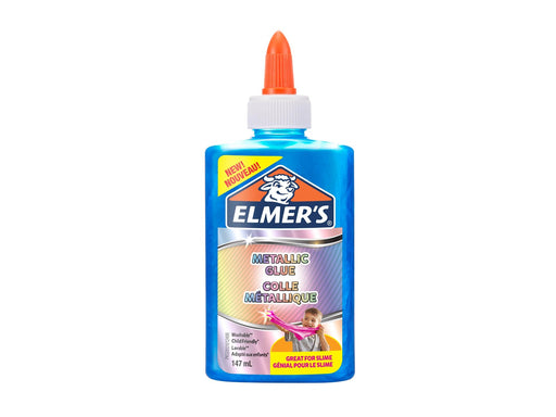 Elmer's Metallic-PVA-Kleber | ideal zur Herstellung von Schleim | auswaschbar | blau | 147 ml | 1 Stück