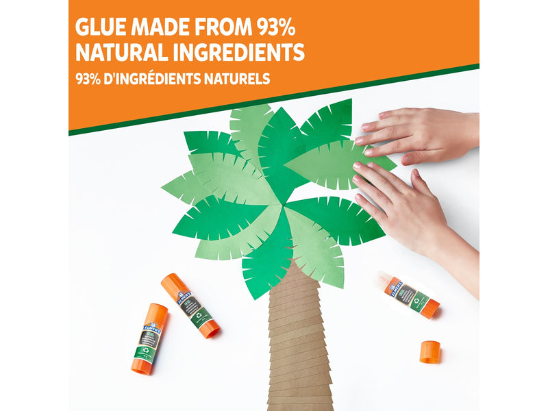 Elmer's ökologische Klebestifte | 93 % natürliche Inhaltsstoffe | 100 % recyceltes Plastik | 20 g | 10 Stück