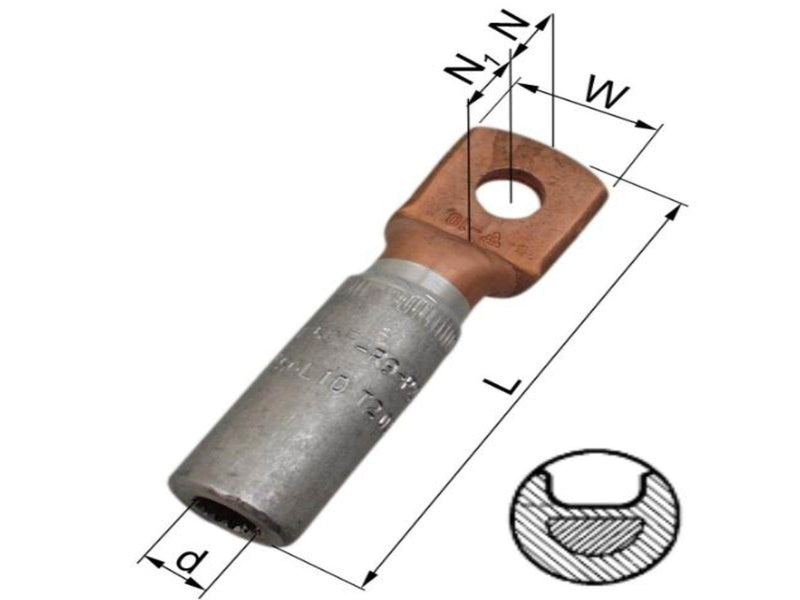 Elpress Alcu-terminal akk50-10 50mm2 sm/rm m10