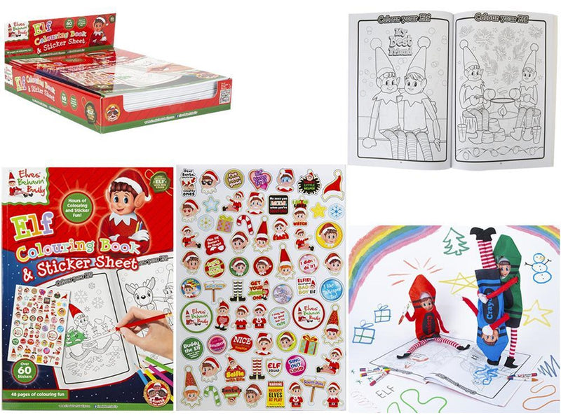 Elves Behavin' Badley A4 Elf Colouring Book 48 pages with Sticker Sheet