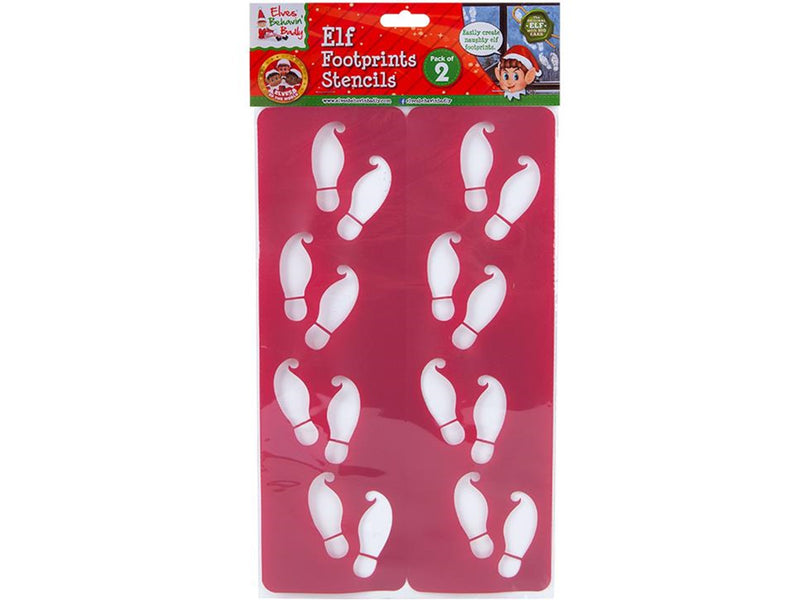 Elves Behavin' Badley Two Packs Elf Footprint Stencil