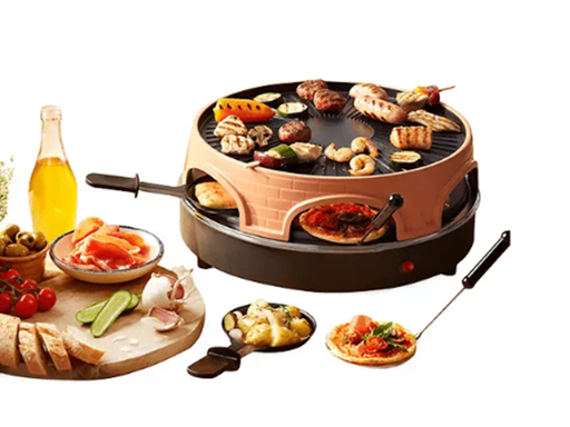 Emerio PO-113255.4 - pizza oven/raclette - terracotta orange