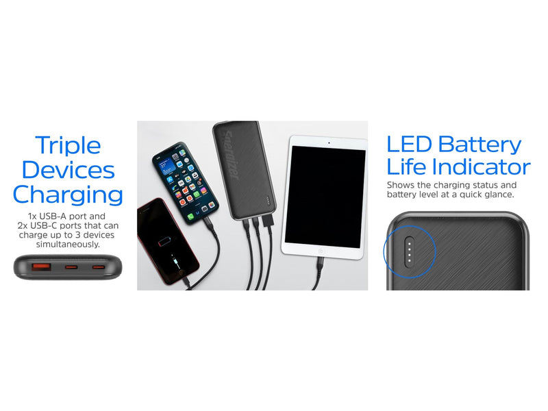 Energizer 10K Powerbank - 22.5W - (2x USB-C PD + USB-A) - 10000 mAh