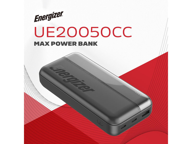 Energizer 20K Powerbank - 15W - (2xUSB-C + USB-A) - 20000 mAh