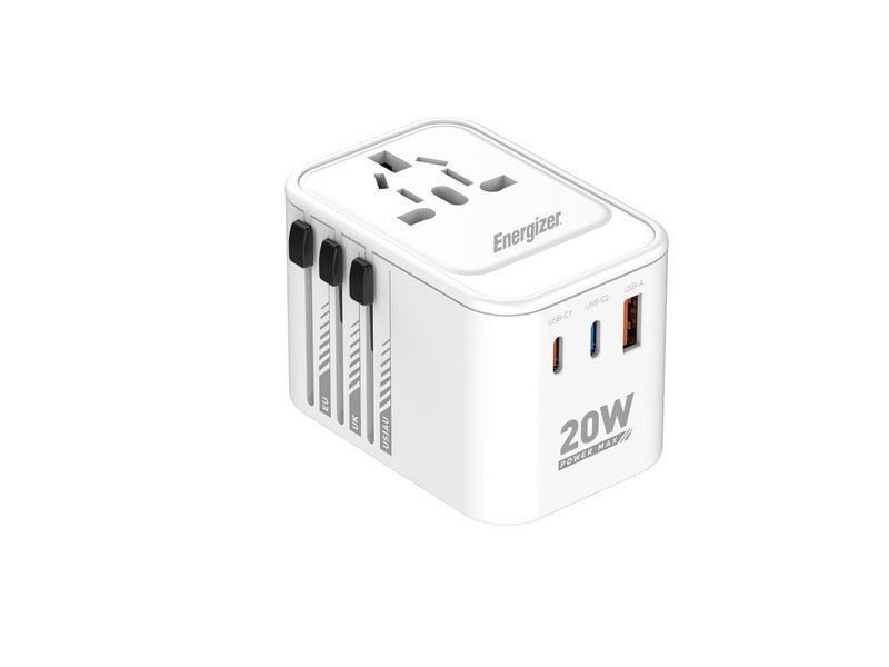 Energizer Globales Reiseladegerät - 20W - PD (2xUSB-C + USB-A)
