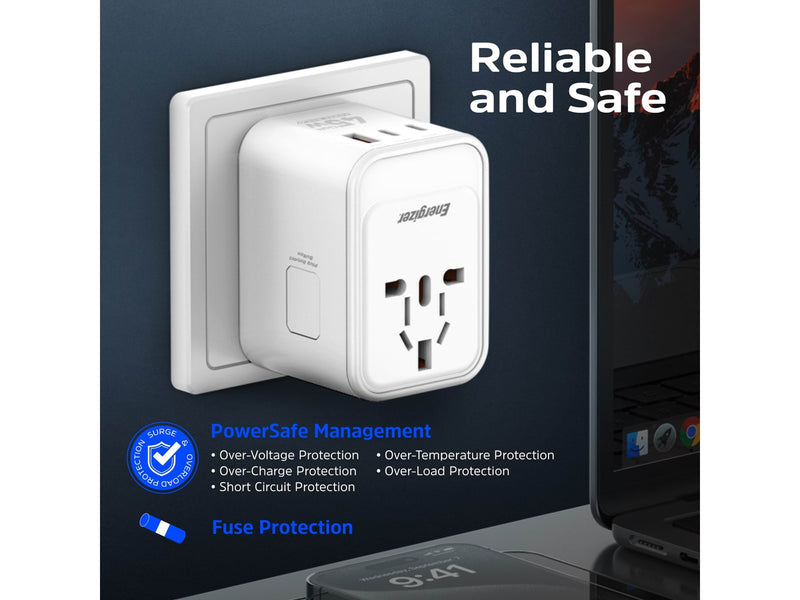 Energizer Globales Reiseladegerät - 45W - PD (2xUSB-C + USB-A)