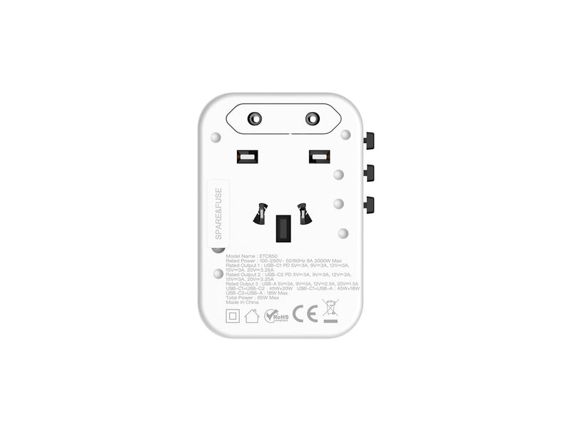 Energizer Globales Reiseladegerät - 65W - PD (2xUSB-C + USB-A)