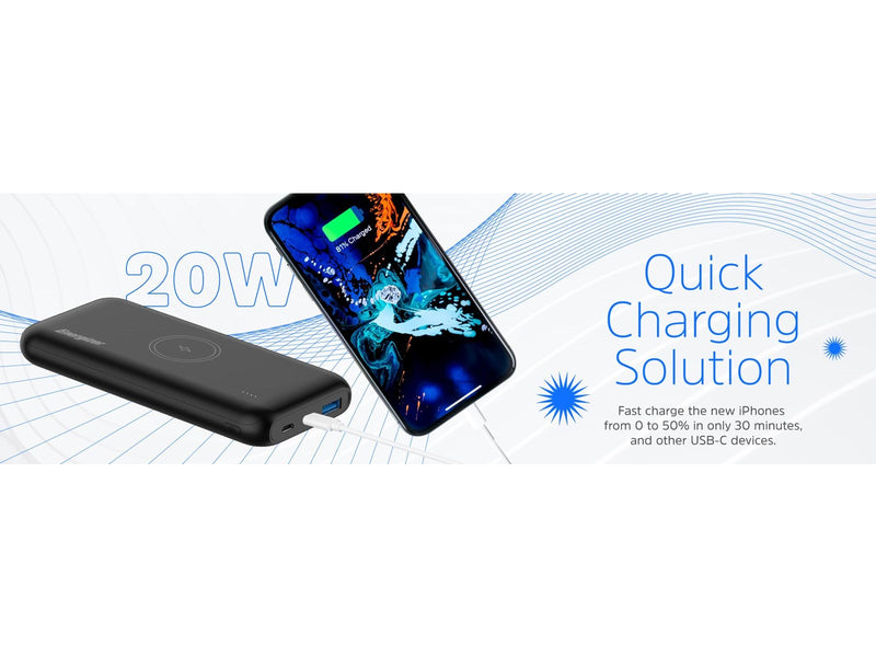 Energizer Kabellose 15W Powerbank - 20W USB-C PD