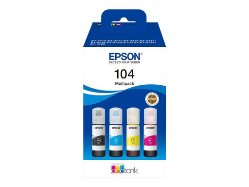 Epson EcoTank 104 - 4-Pack (Yellow Cyan Magenta Black) Ink