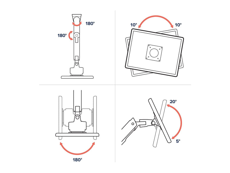Ergotron HX mounting kit - Constant Force Technology - for curved LCD display - for extreme-depth curved screens - white - Max 17 kg - recommended for 57"
