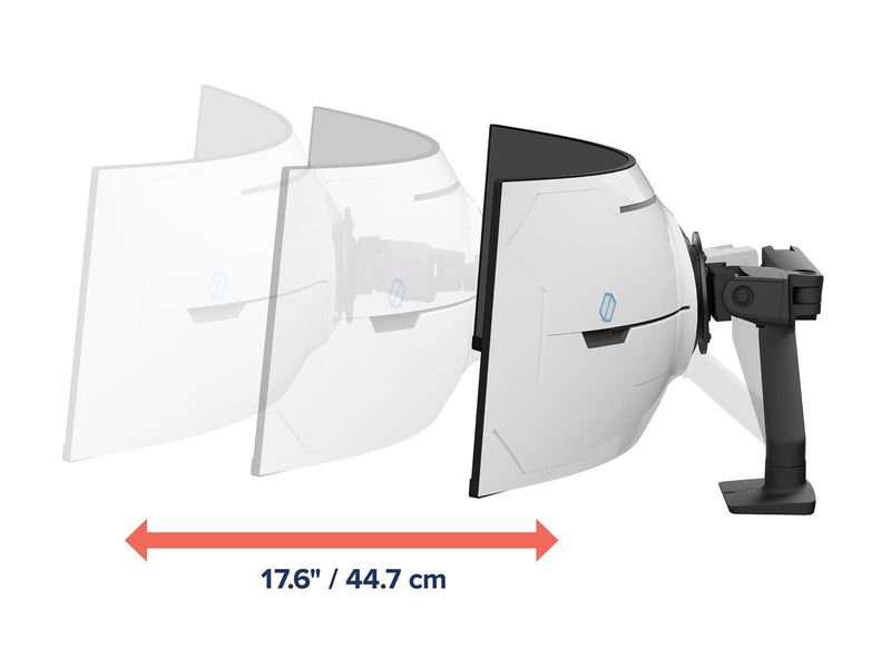 Ergotron HX mounting kit - Patented Constant Force Technology - for curved LCD display - for extreme-depth curved screens - matte black - Max 17 kg - recommended for 57"