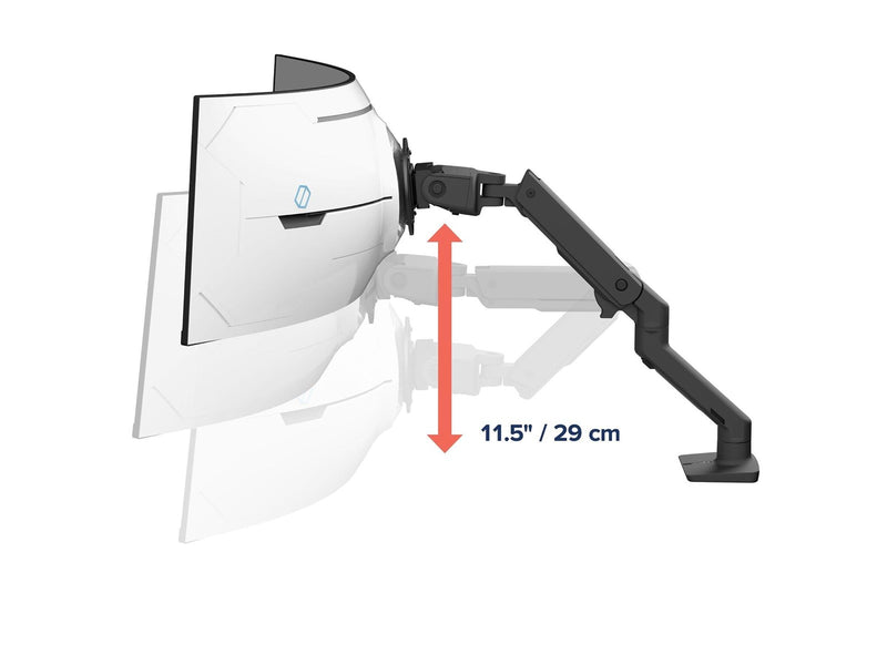 Ergotron HX mounting kit - Patented Constant Force Technology - for curved LCD display - for extreme-depth curved screens - matte black - Max 17 kg - recommended for 57"
