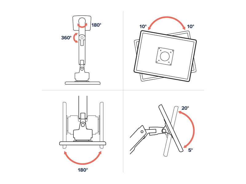 Ergotron HX mounting kit - Patented Constant Force Technology - for curved LCD display - for extreme-depth curved screens - white - Max 17 kg - recommended for 57"