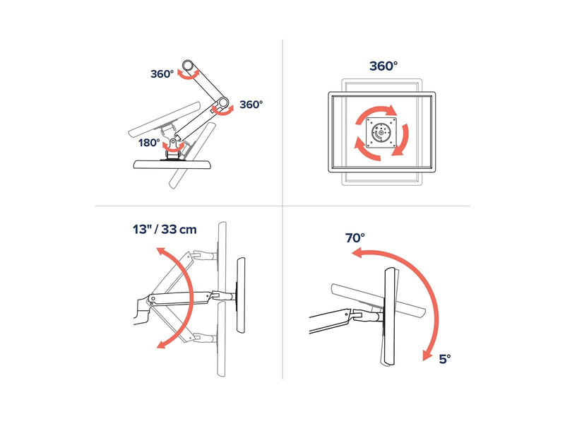 Ergotron LX Desk Monitor Arm with Top Mount C-Clamp - mounting kit - for LCD display (low profile)