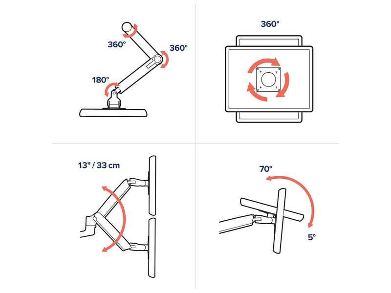 Ergotron LX Dual Stacking Arm (white) with Low-Profile Top-Mount Clamp
