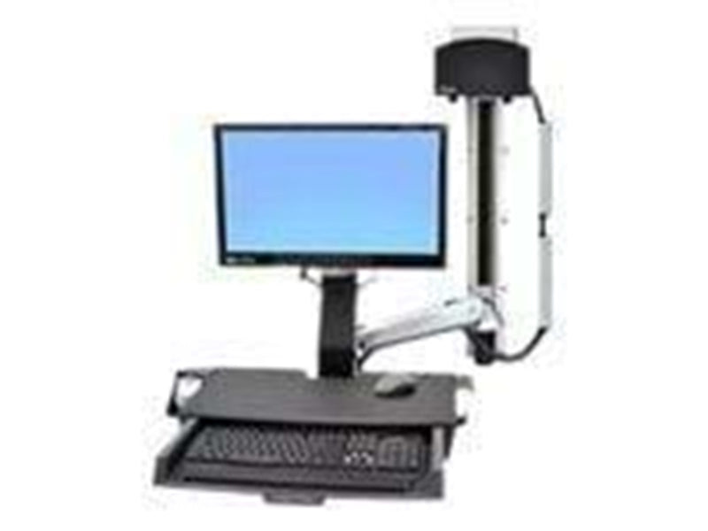 Ergotron StyleView Sit-Stand Combo System mit Worksurface und Klein Schwarz CPU Halter