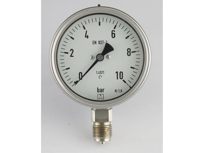 Erik Færgemann Chemical pressure gauge 12 x ø100 0-16 bar low mounted with
