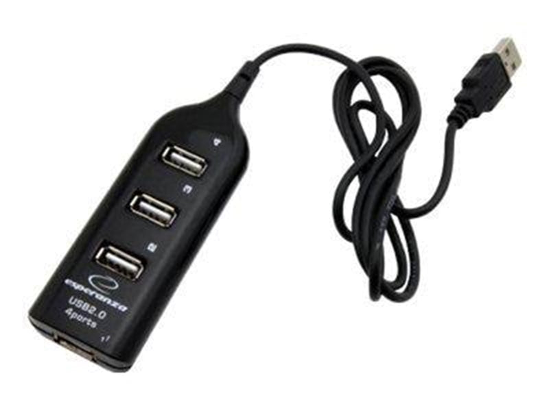 Esperanza EA116 USB-Hubs - USB 2.0 - 4 - Schwarz