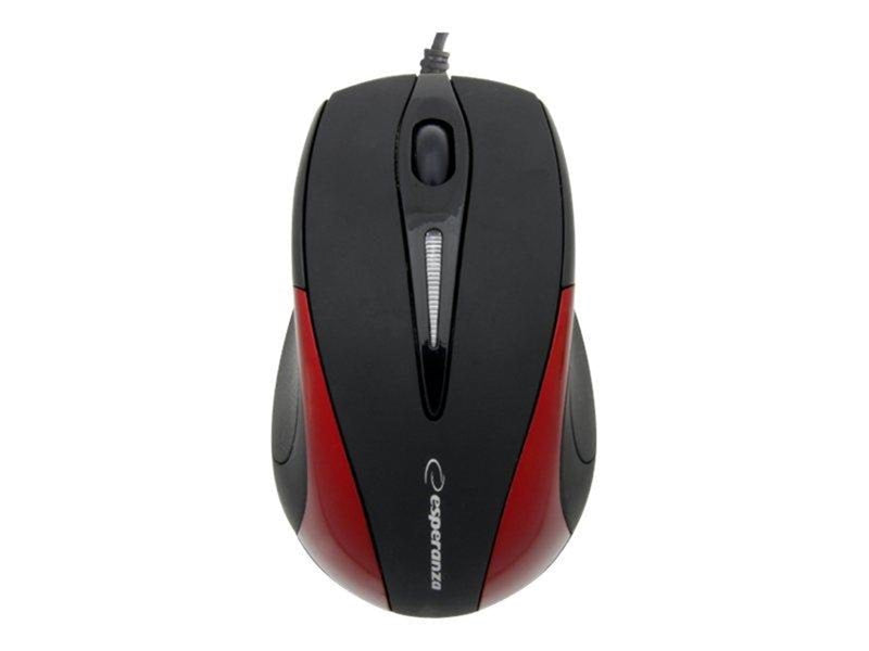Esperanza EM102R - mouse - USB - red - Maus (Rot)