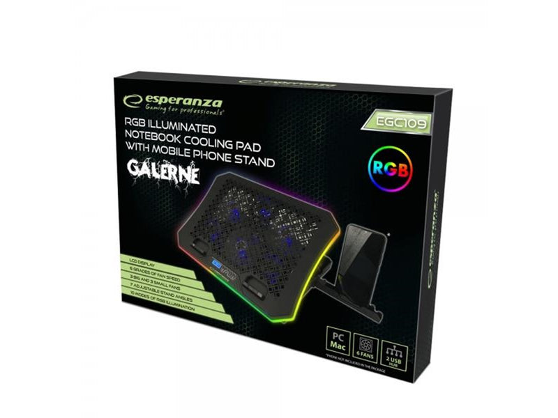 Esperanza GAMING COOLING PAD FOR NOTEBOOK LED RGB GALERNE