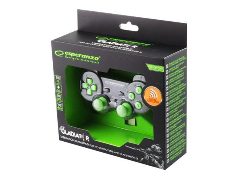 Esperanza GLADIATOR - Black/Green - Wireless Controller - PC