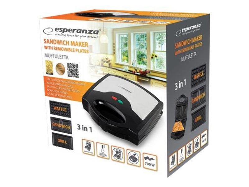 Esperanza MUFFULETTA - sandwich maker / waffle maker / grill