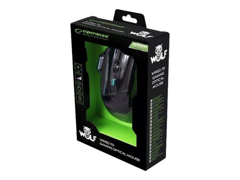 Esperanza MX201 WOLF - mouse - USB - blue - Maus (Blau)