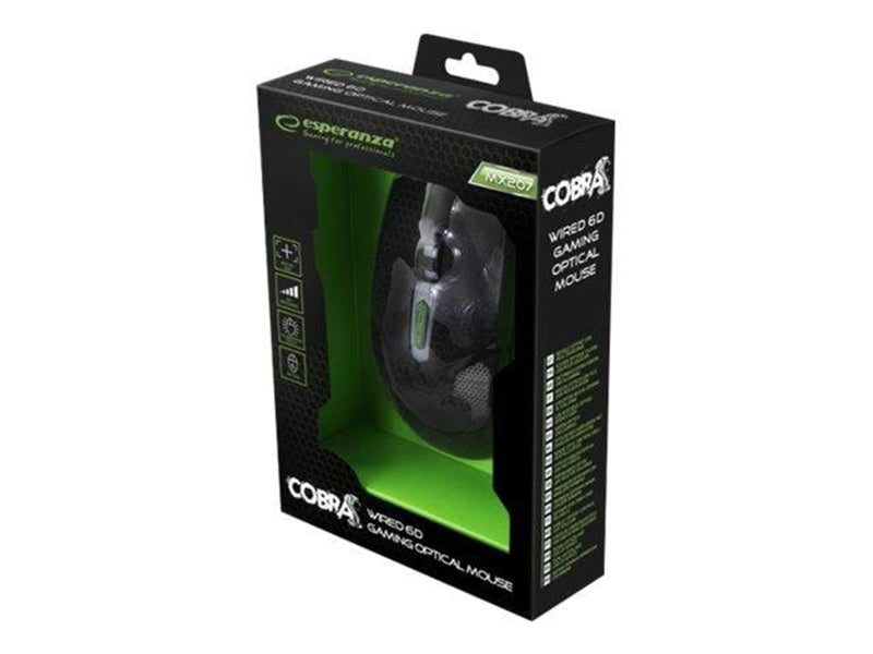 Esperanza MX207 COBRA - mouse - USB - green - Maus (Grün)