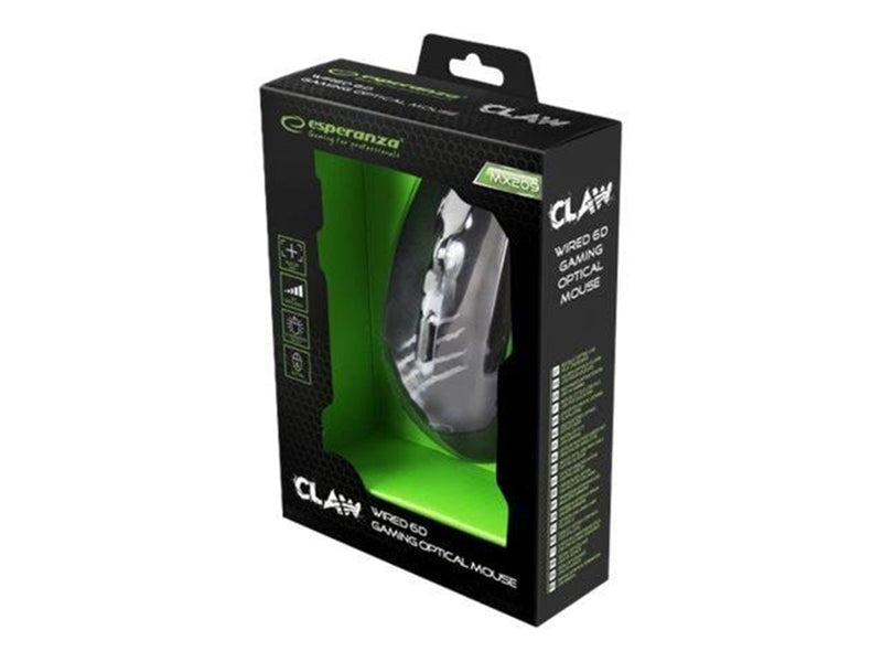 Esperanza MX209 CLAW - mouse - USB - Maus (Grün)