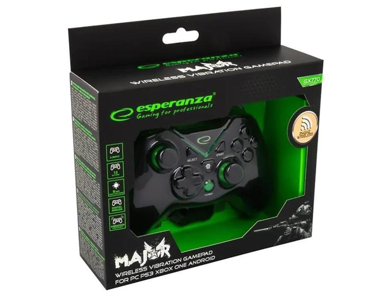 Esperanza Major Wireless Vibration Gamepad (PC/PS3/Xbox One) - Wireless Controller - Microsoft Xbox One