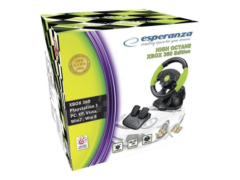 Esperanza Steering Wheel High Octane XBOX Edition - Wired Lenkrad & Pedale Set - Microsoft Xbox 360
