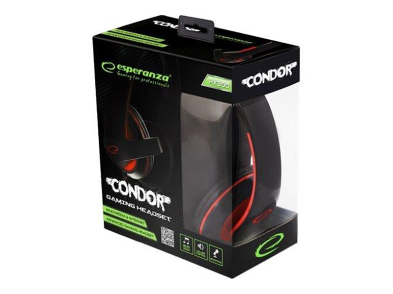 Esperanza Stereo Headphones With Microphone For Gamers Condor Red