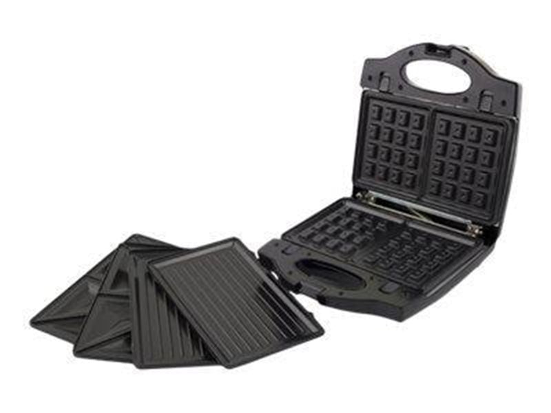 Esperanza Toaster SANDWICH MAKER WITH INTERCHANGEABLE PLATES PORTABELLA 700W BLACK