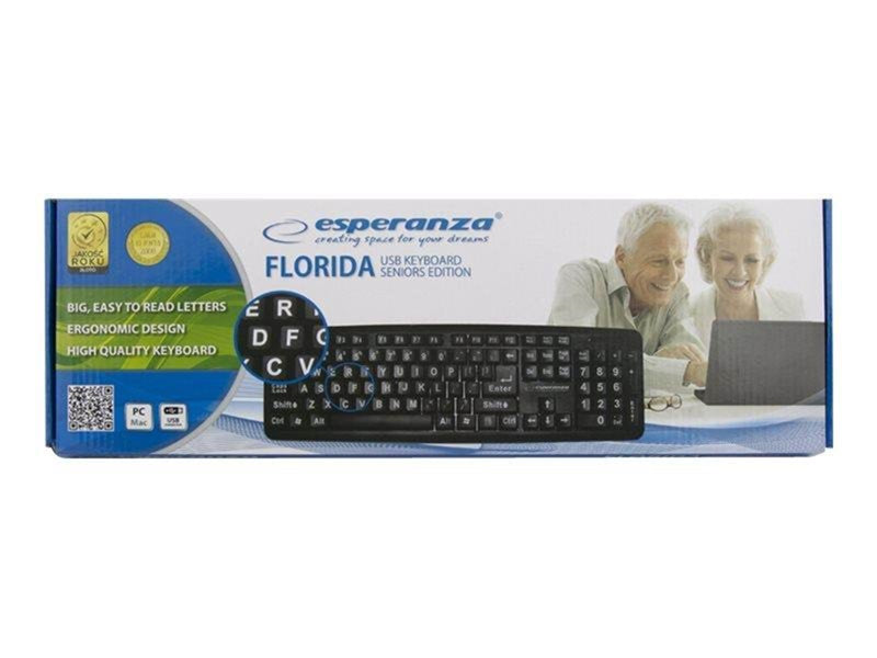 Esperanza USB KEYBOARD WITH CAPITAL LETTERS FLORIDA - Tastatur - Schwarz