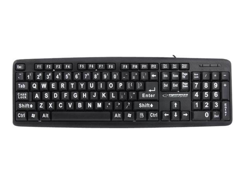 Esperanza USB KEYBOARD WITH CAPITAL LETTERS FLORIDA - Tastatur - Schwarz