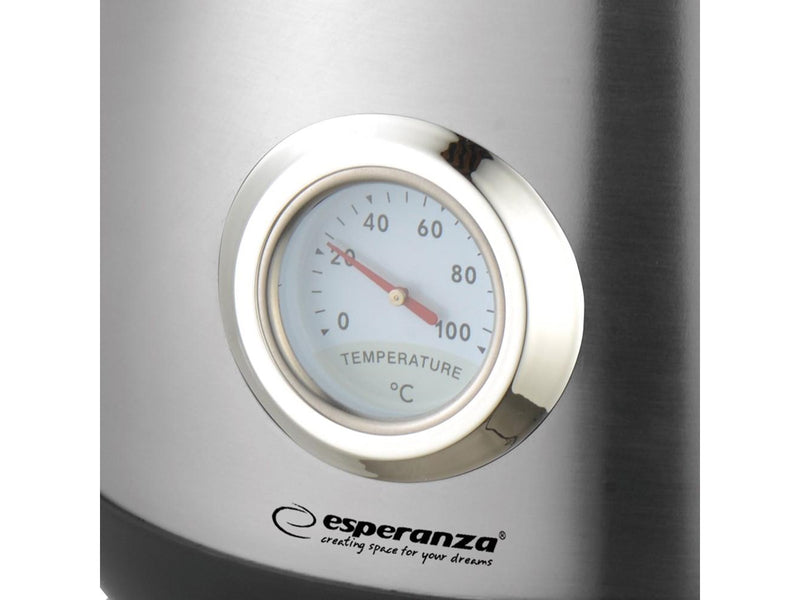 Esperanza Wasserkocher ELECTRIC KETTLE WITH THERMOMETER THAMES 1.7 L INOX - Aluminium - 2200 W