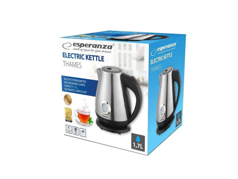 Esperanza Wasserkocher ELECTRIC KETTLE WITH THERMOMETER THAMES 1.7 L INOX - Aluminium - 2200 W