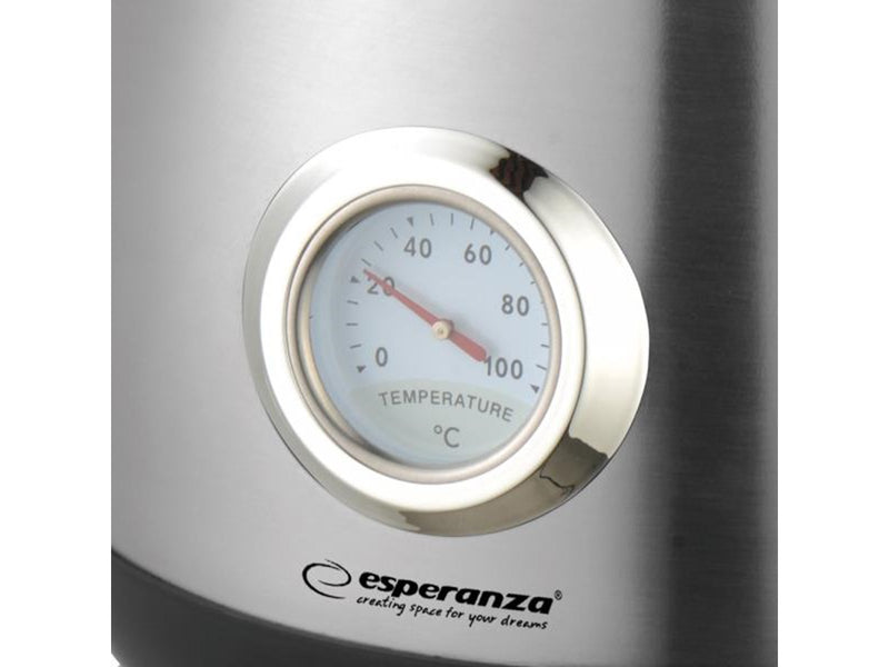 Esperanza Wasserkocher ELECTRIC KETTLE WITH THERMOMETER THAMES 1.7 L INOX - Aluminium - 2200 W