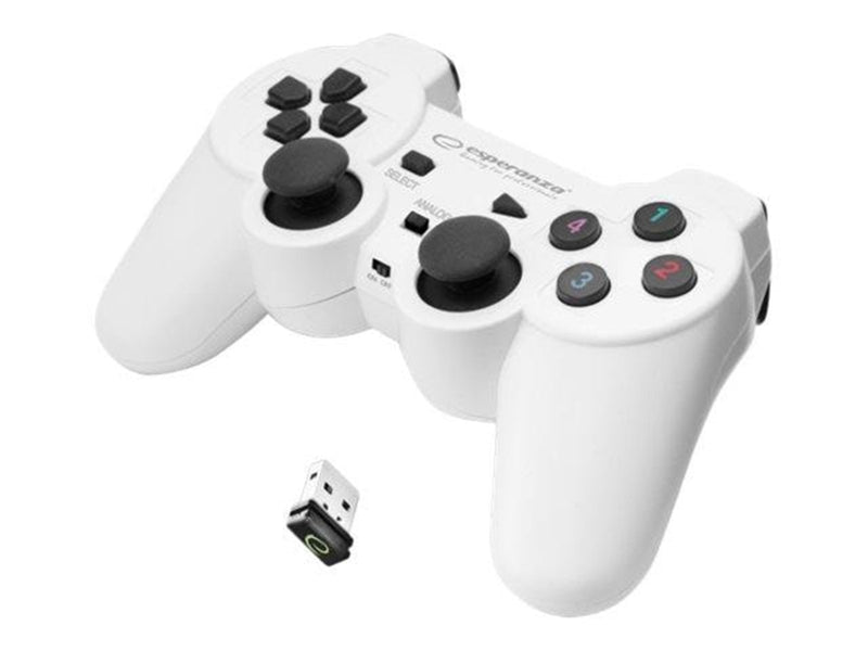 Esperanza Wireless GamePad PS3/PC USB Gladiator White - Wireless Controller - PC