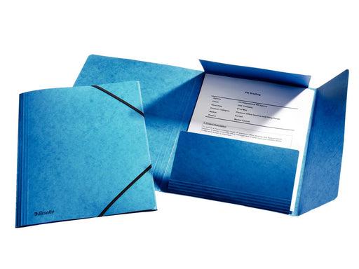 Esselte 3-Flap Folder  Elastic Cardboard A4 Blue
