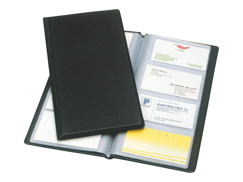 Esselte Business card book - for 60 x 95 mm - capacity: 128 cards - black