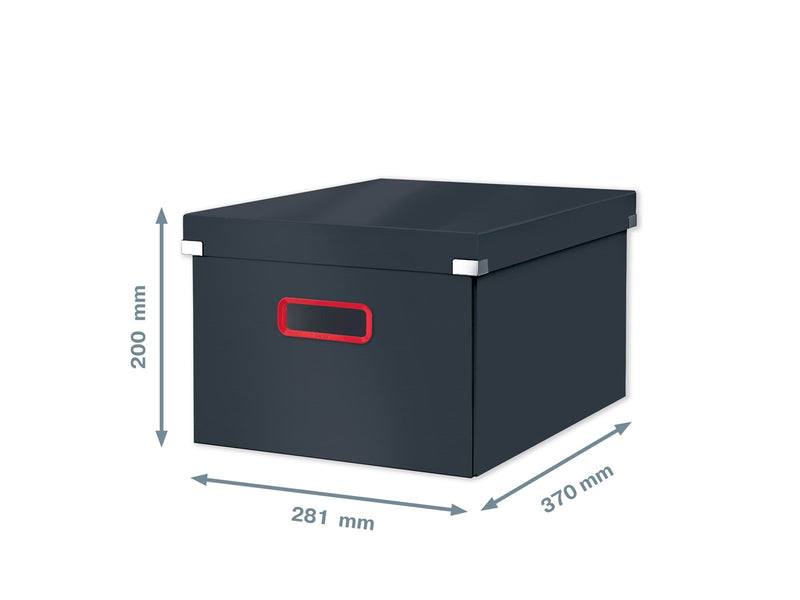 Esselte Click & Store Cosy Aufbewahrungs- und Transportbox Mittel, 85% recycelter Karton, Grau